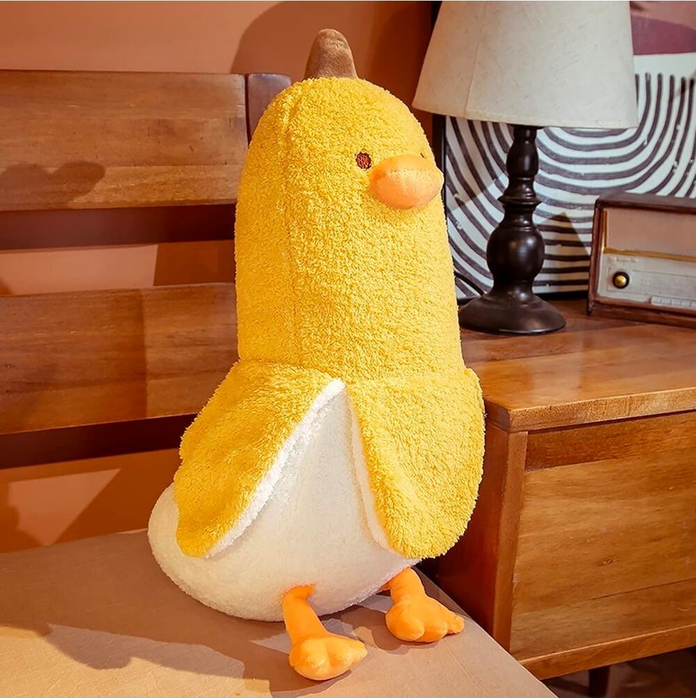 Peelable Banana Duck Plush Toy - 50cm Kawaii Stuffed Animal Soft Duck Dressed as
